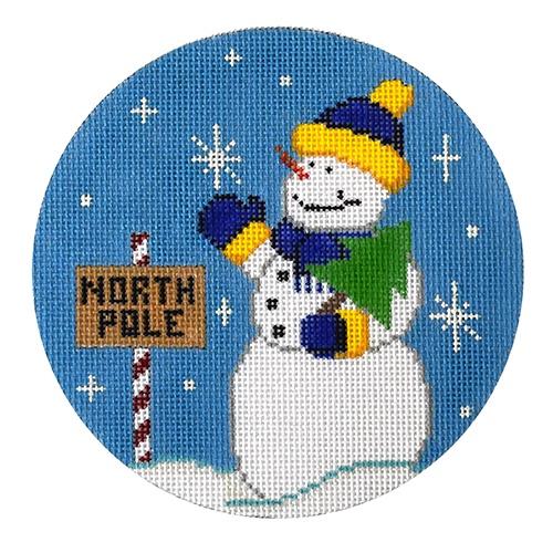 Snowman North Pole Round