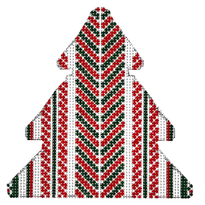 Ticking Tree Ornament with Stitch Guide