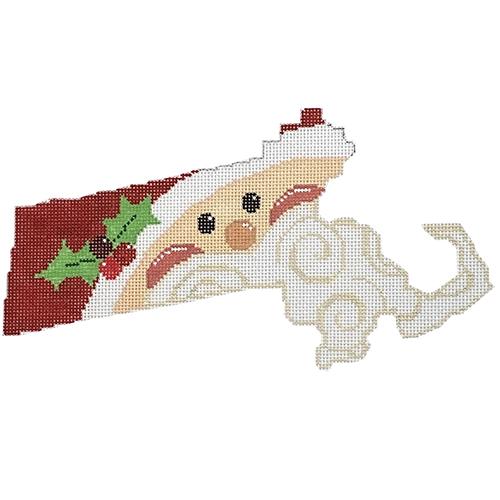 State Shaped Santa - Massachusetts
