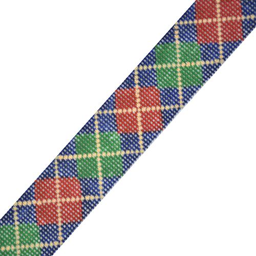Argyle Belt - Green/Dark Red/Camel on Navy on 18
