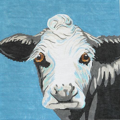 Cow on Blue