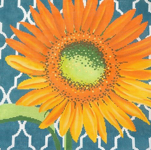 Sunflower on Teal