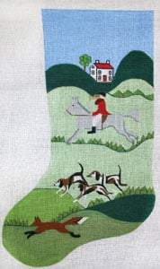 English Hunt Scene Stocking