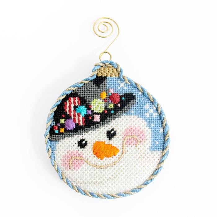 Top Hat Snowman Ball Ornament with Stitch Guide