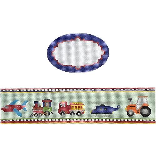 Tractor Plane Train Hinged Box with Hardware